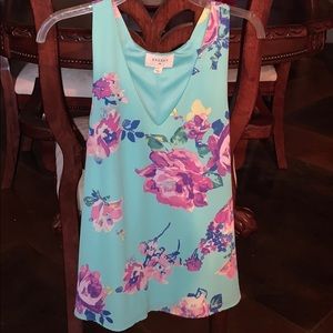 Chiffon Turquoise Floral Tank
